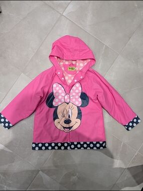 2/$25 Western Chief Minnie Mouse Pink Raincoat Girls Size 6X